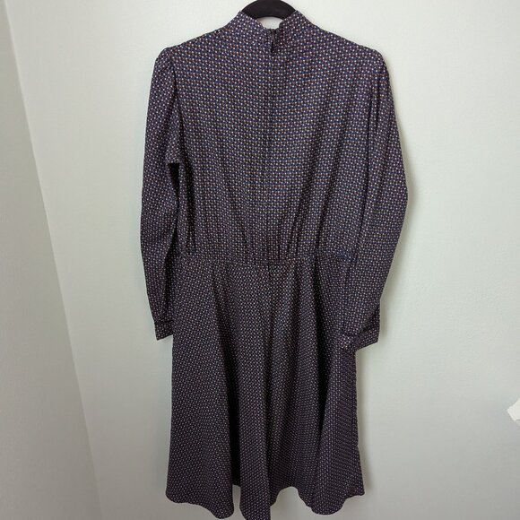 Vintage 70s Raoul Long Sleeve Collared Dress, Large - Picture 2 of 5